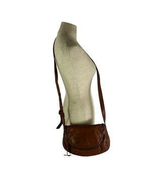 Vintage LUCKY BRAND Brown Leather Stash Hobo Shoulder Bag Crossbody